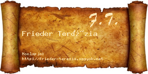 Frieder Terézia névjegykártya